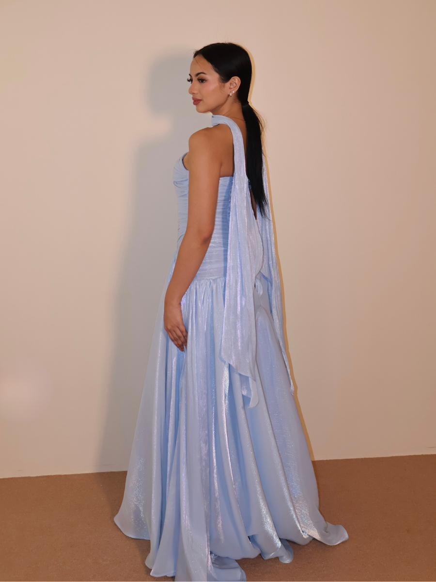 Bubblegum Structured Flowy Gown