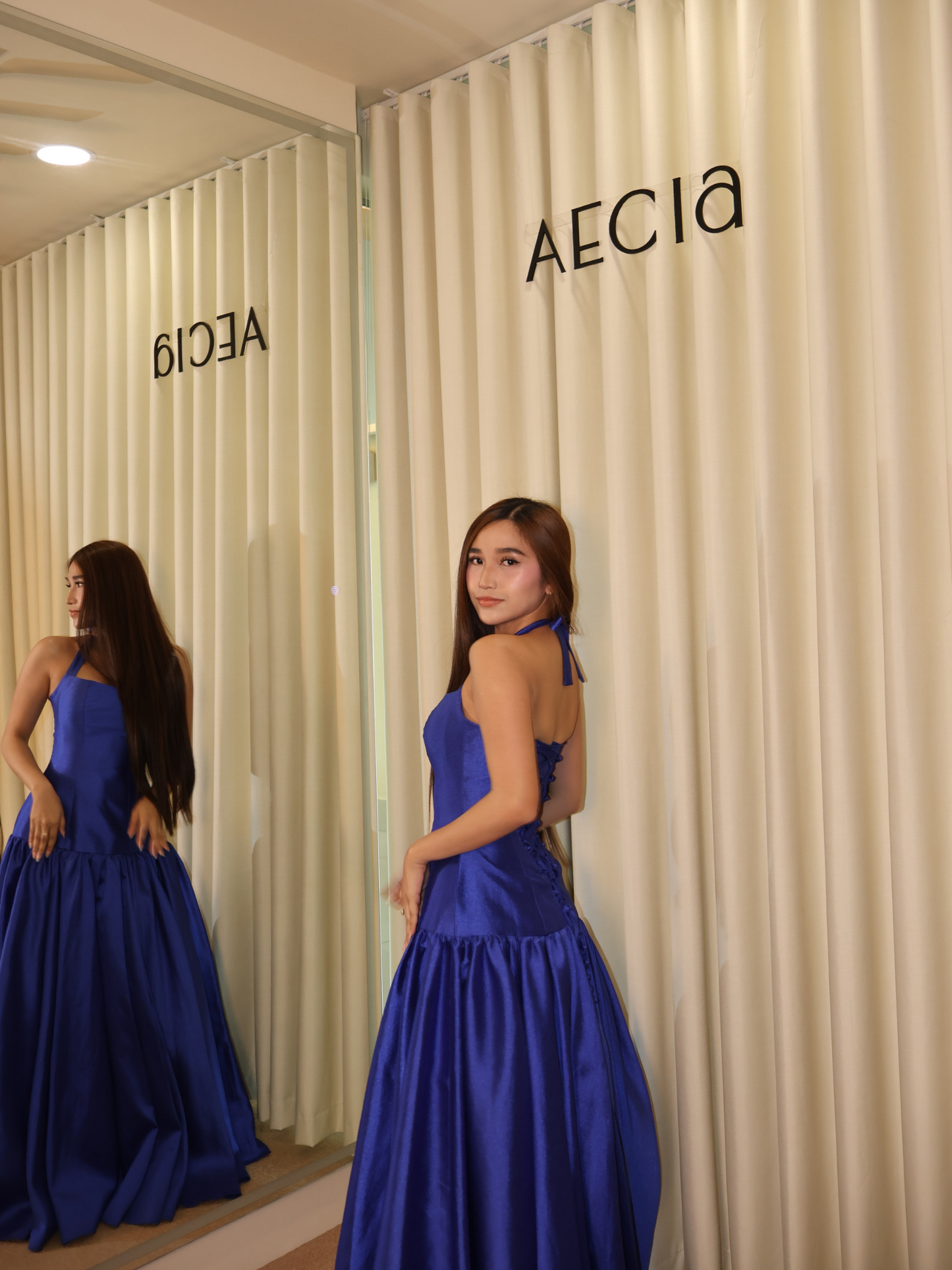 Royale Halter Drop Waist Gown