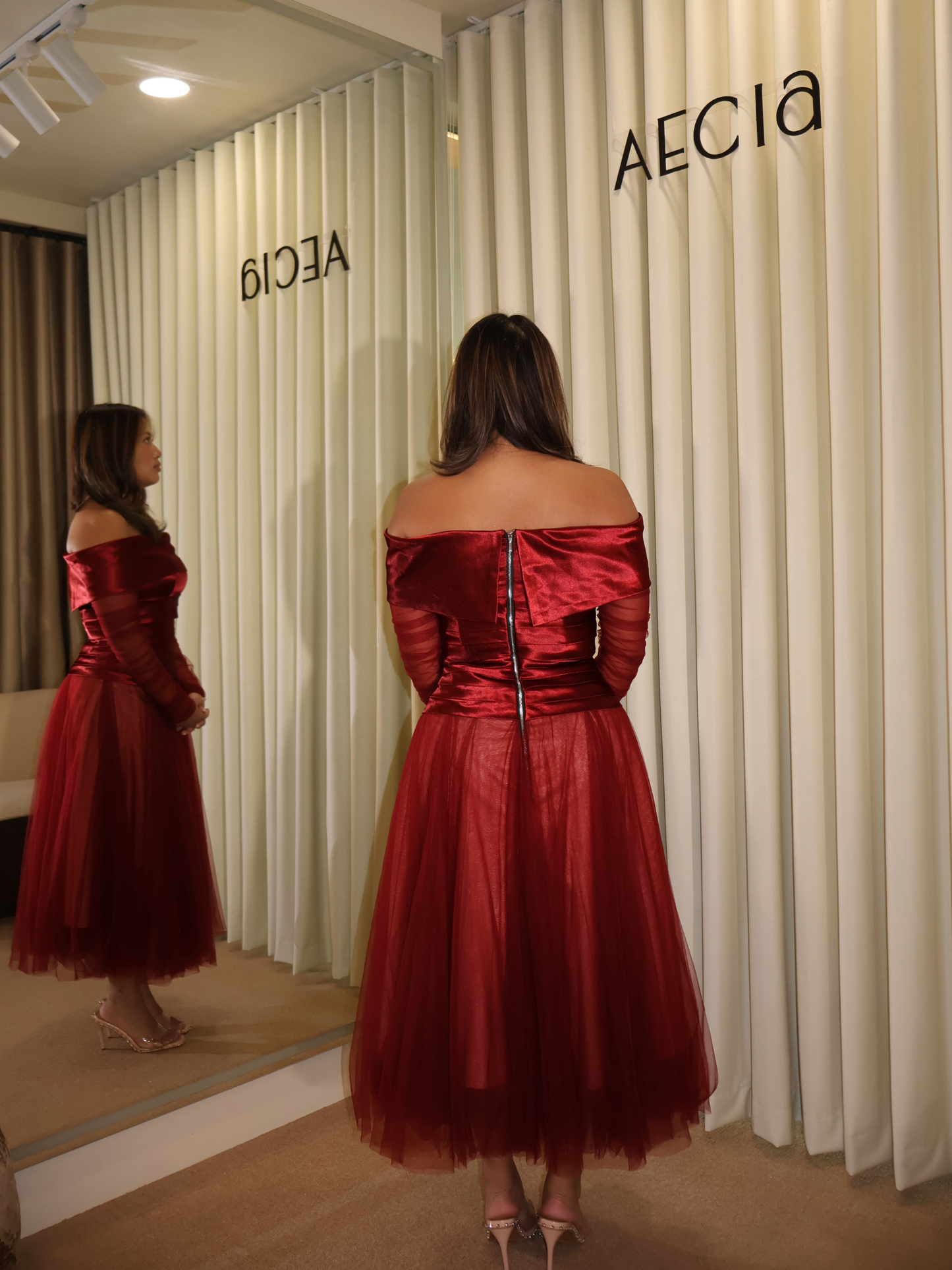 Red Tulle Chrissy Maxi Dress