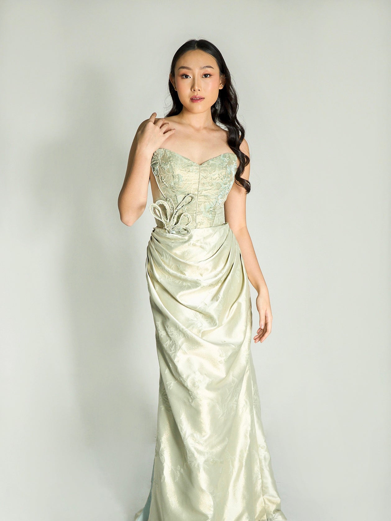 Olivia Floral Tube Gown - Sage Green Aecia Olivia Floral Tube Gown - Sage Green Aecia