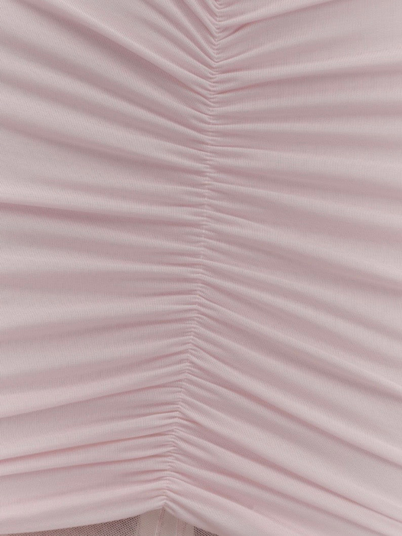 Caspian Slinky And Mesh Off Shoulder Maxi Dress - Pale Pink