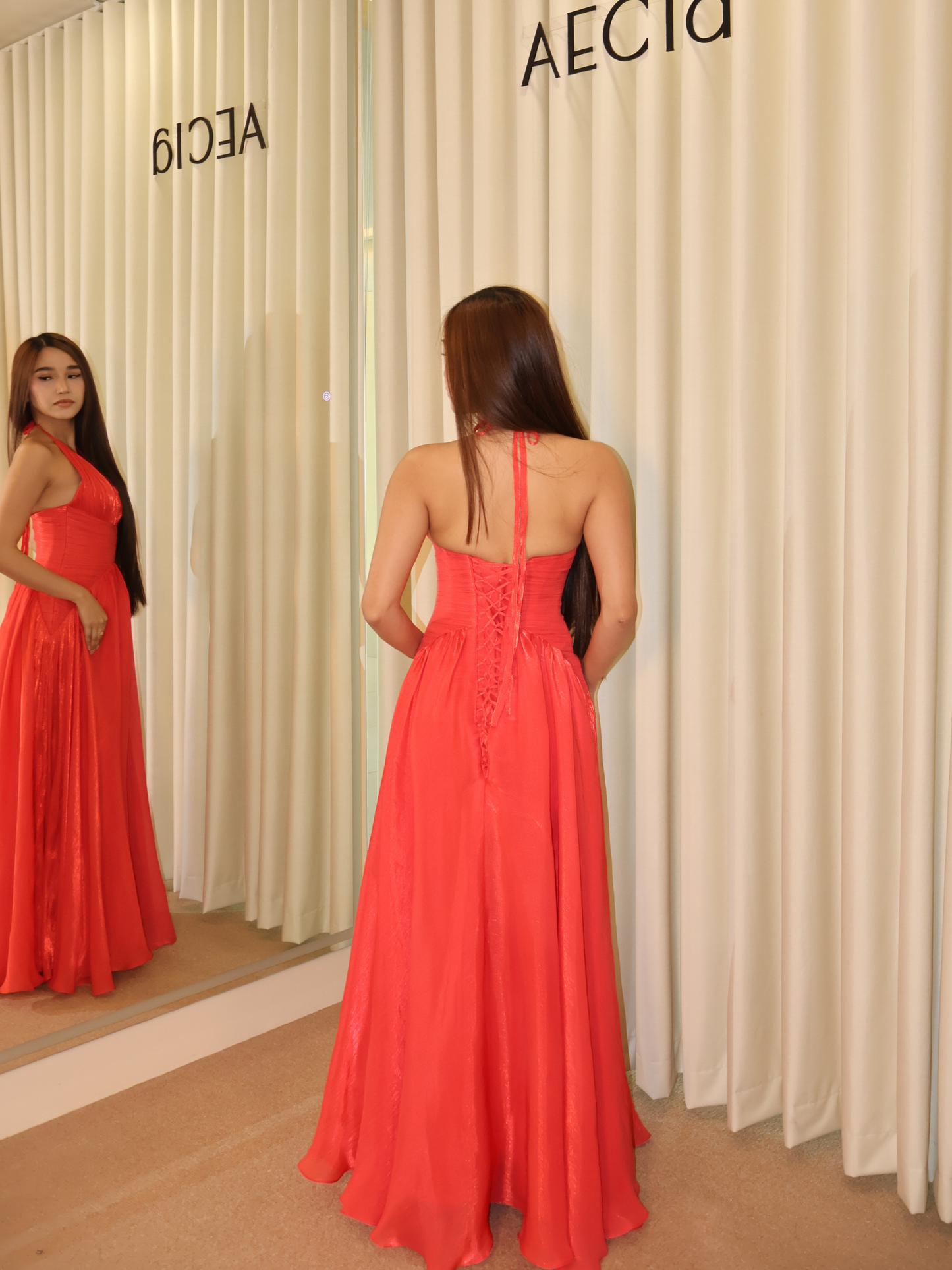 North Point Red Drape Dress