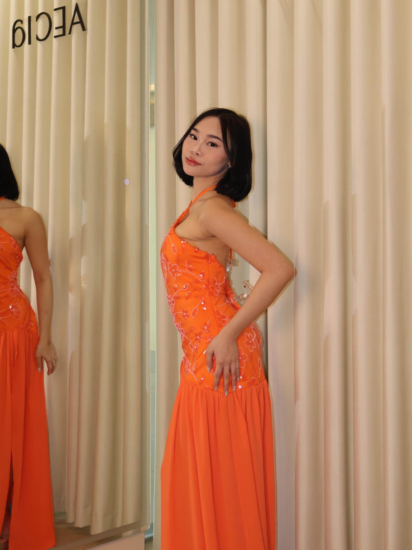 Janelle Beaded Maxi Dress - Orange