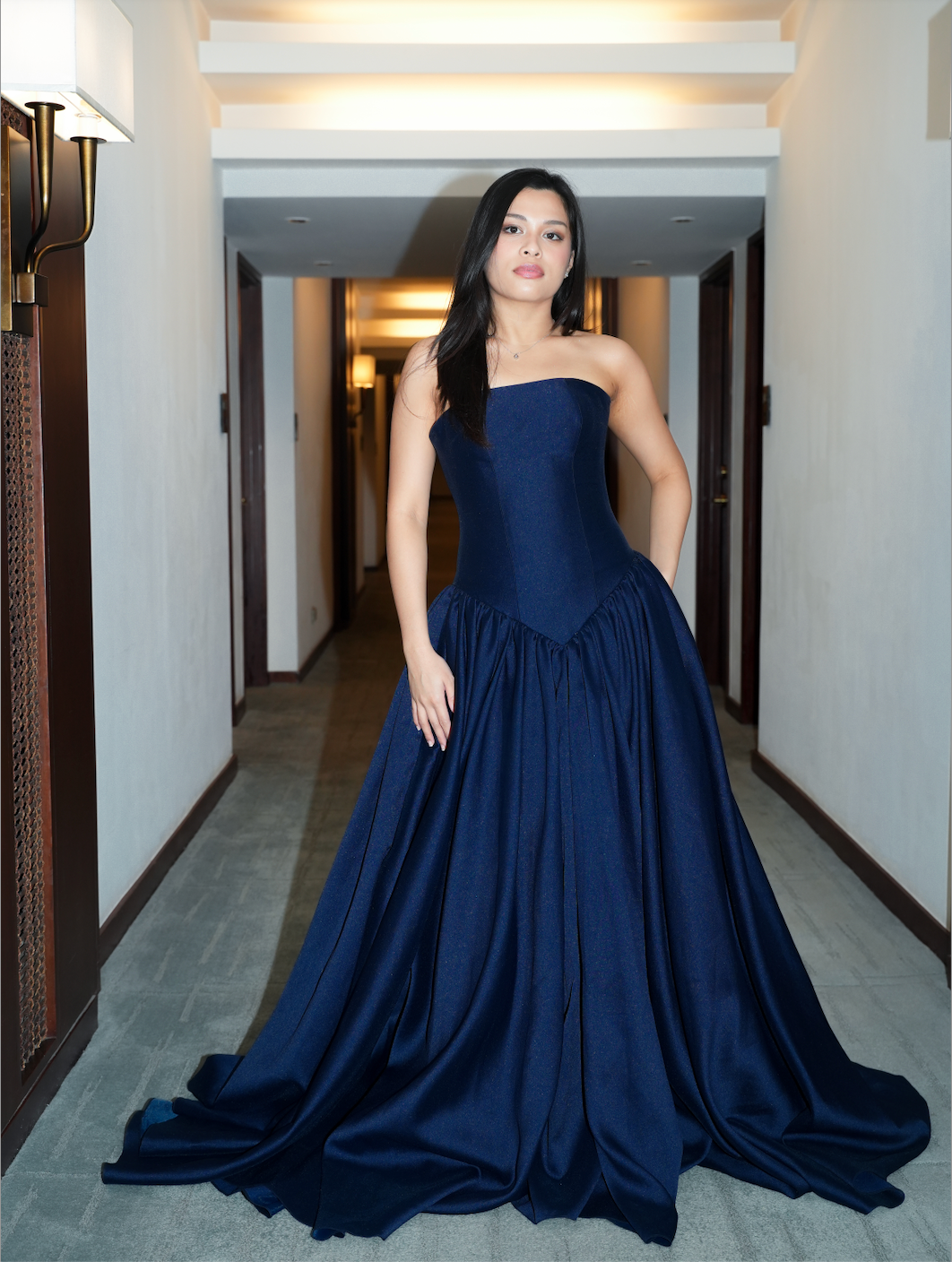 Alina Drop Waist A-Line Tube Gown Aecia Alina Drop Waist A-Line Tube Gown Aecia
