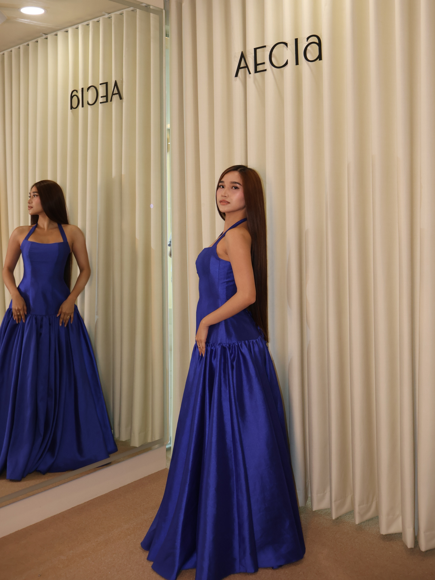 Royale Halter Drop Waist Gown