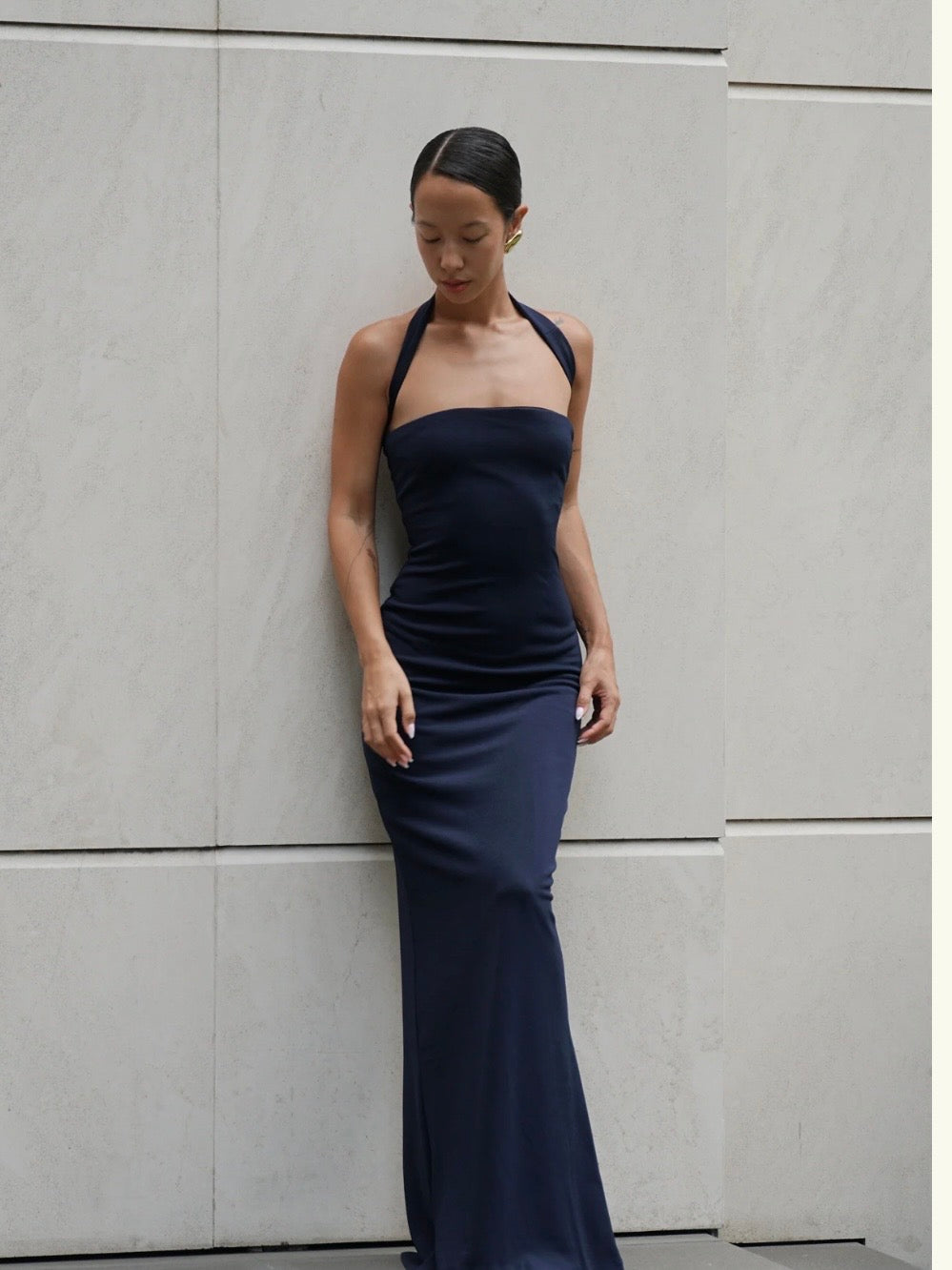 Velma Halter Collar Maxi Dress