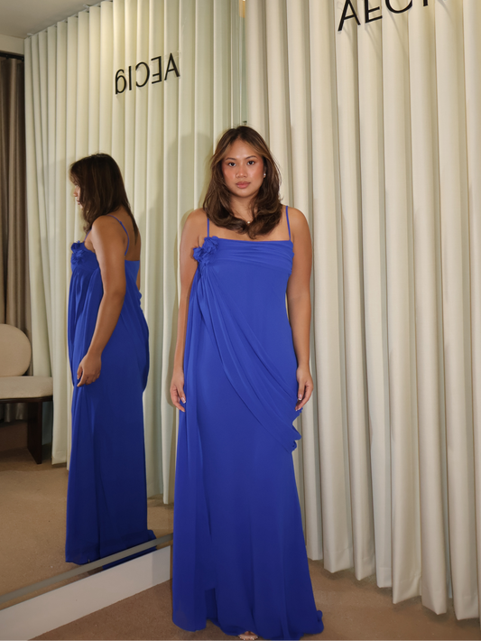 Leena Chiffon Maxi Dress - Cobalt