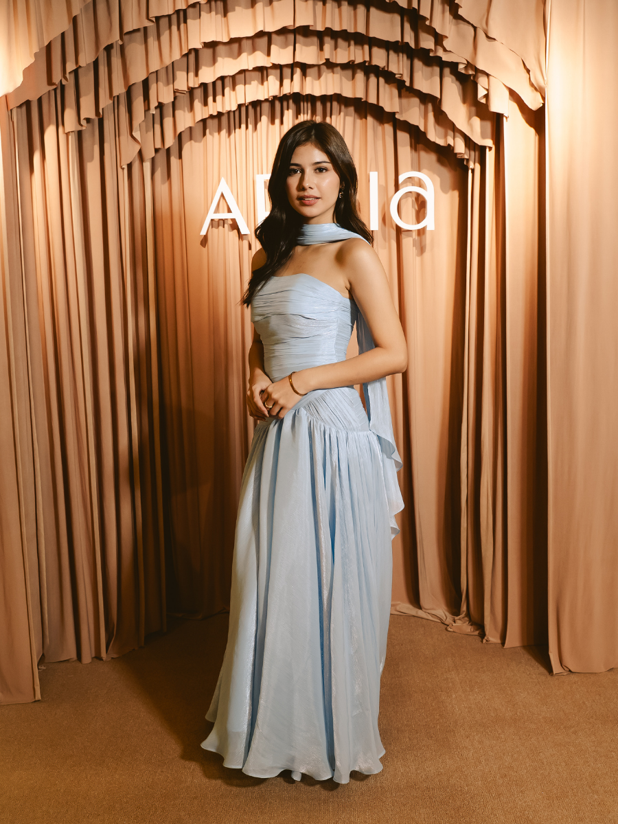 Bubblegum Structured Flowy Gown
