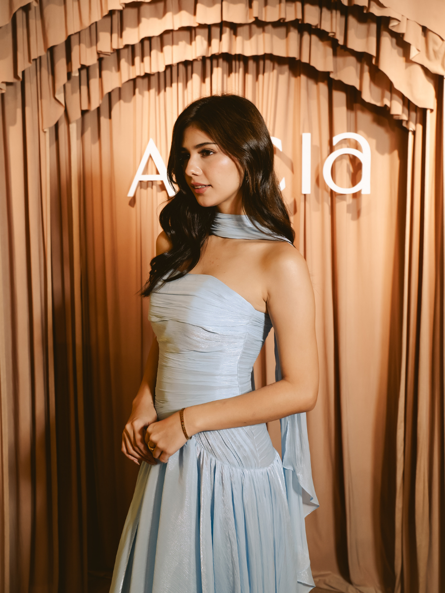 Bubblegum Structured Flowy Gown