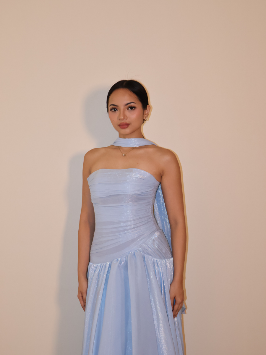 Bubblegum Structured Flowy Gown