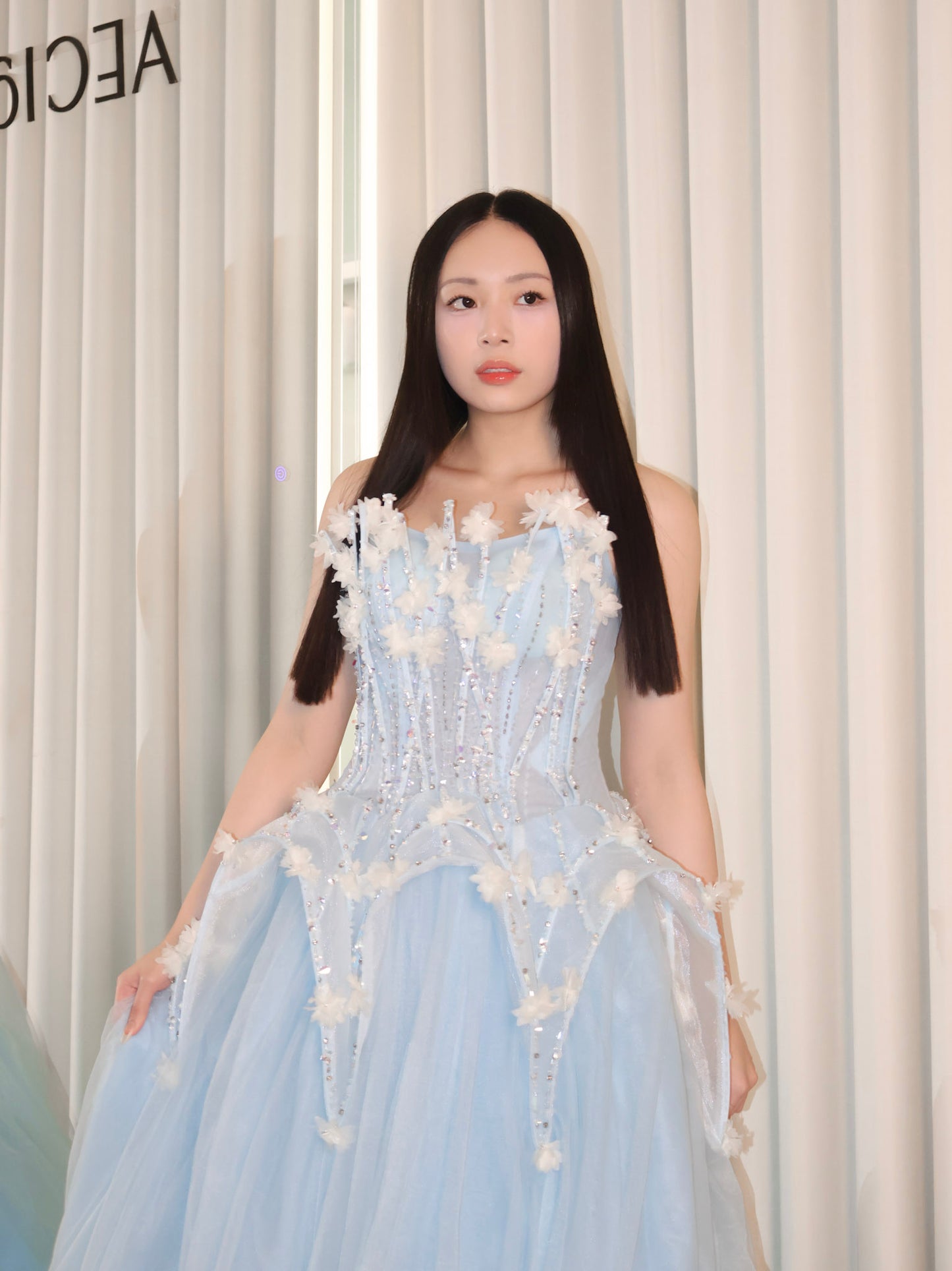 Blue Moon Beaded Tulle Ballgown