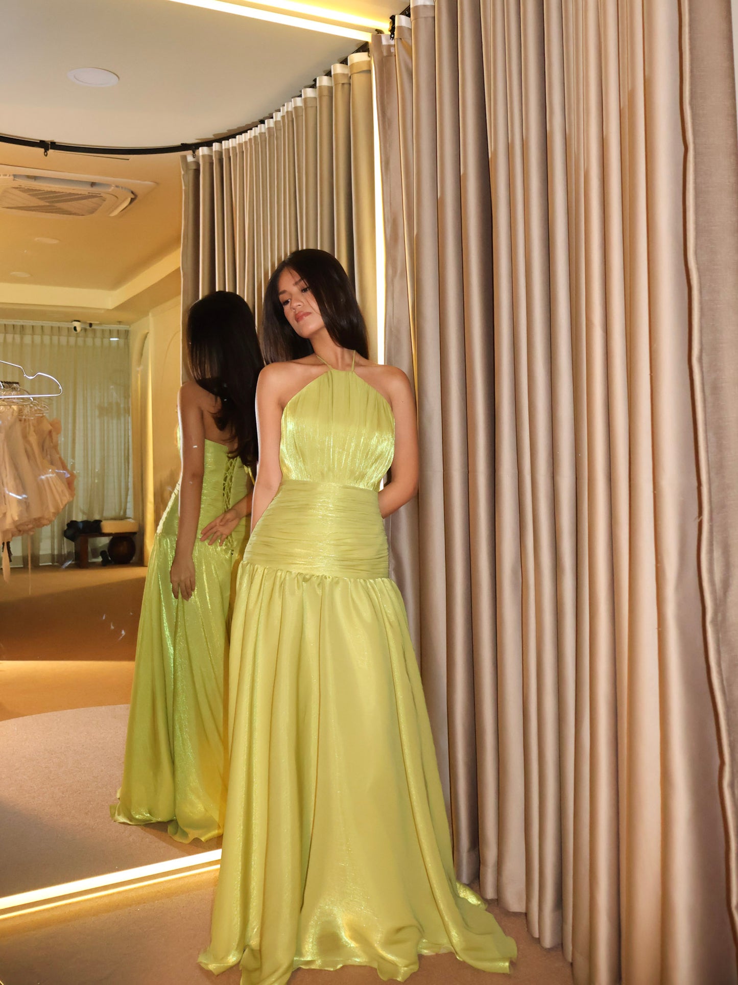 Organza Satin Green Dress