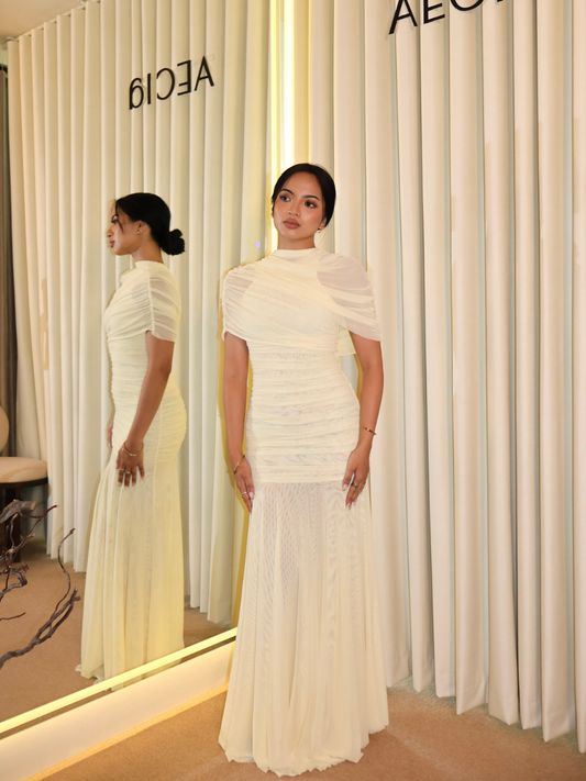 Sunshine Butter Ruched Dress