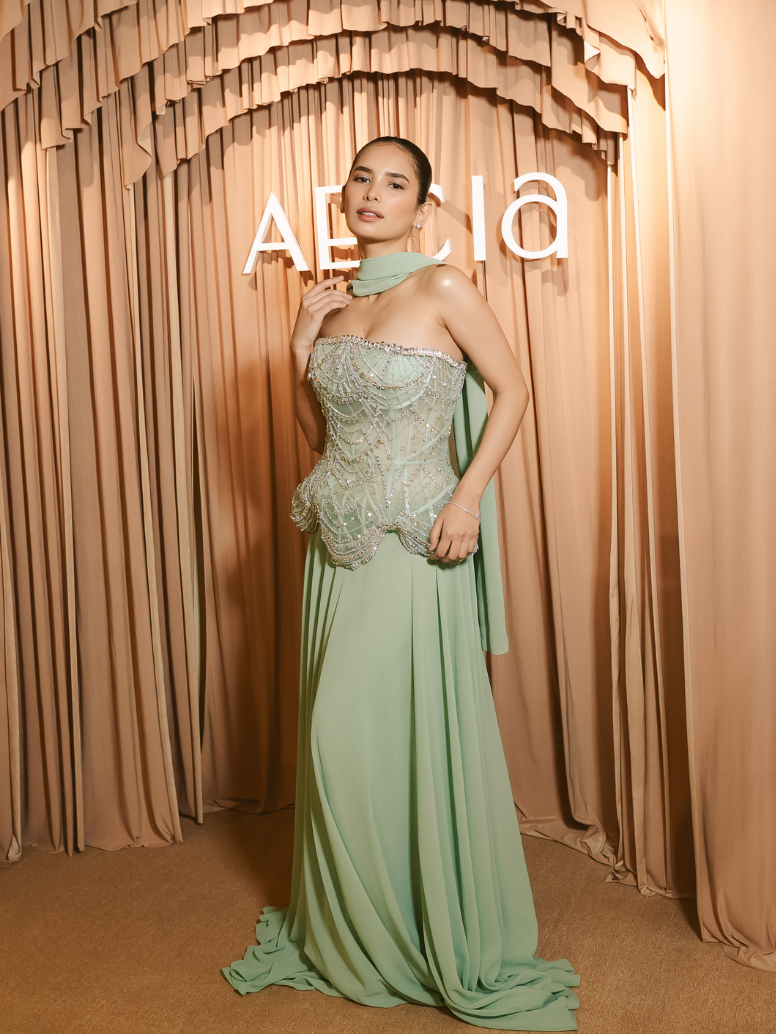 Mint Mojito Beaded Gown