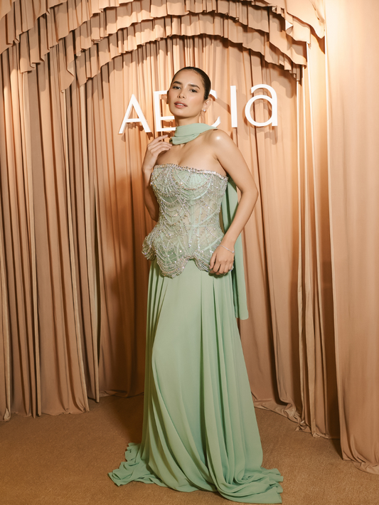 Mint Mojito Beaded Gown