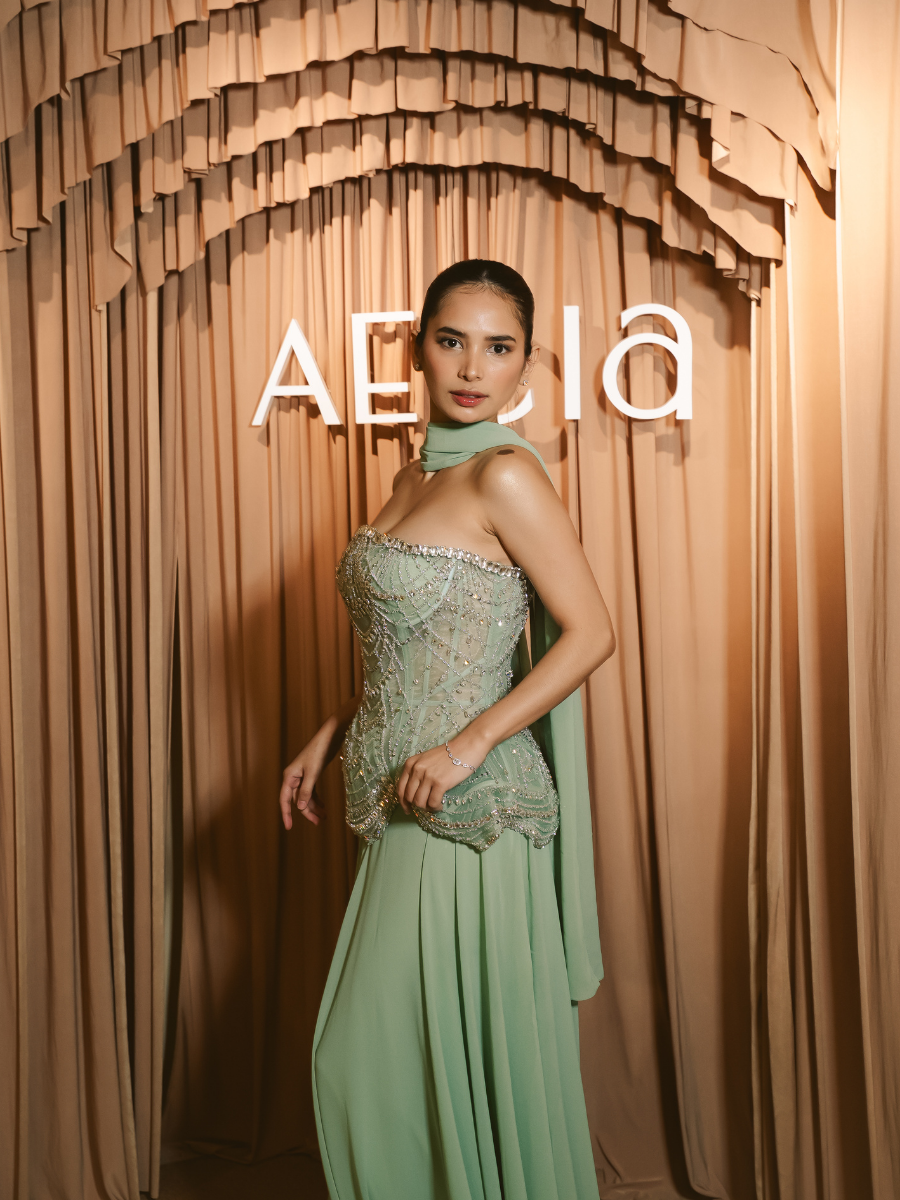 Mint Mojito Beaded Gown