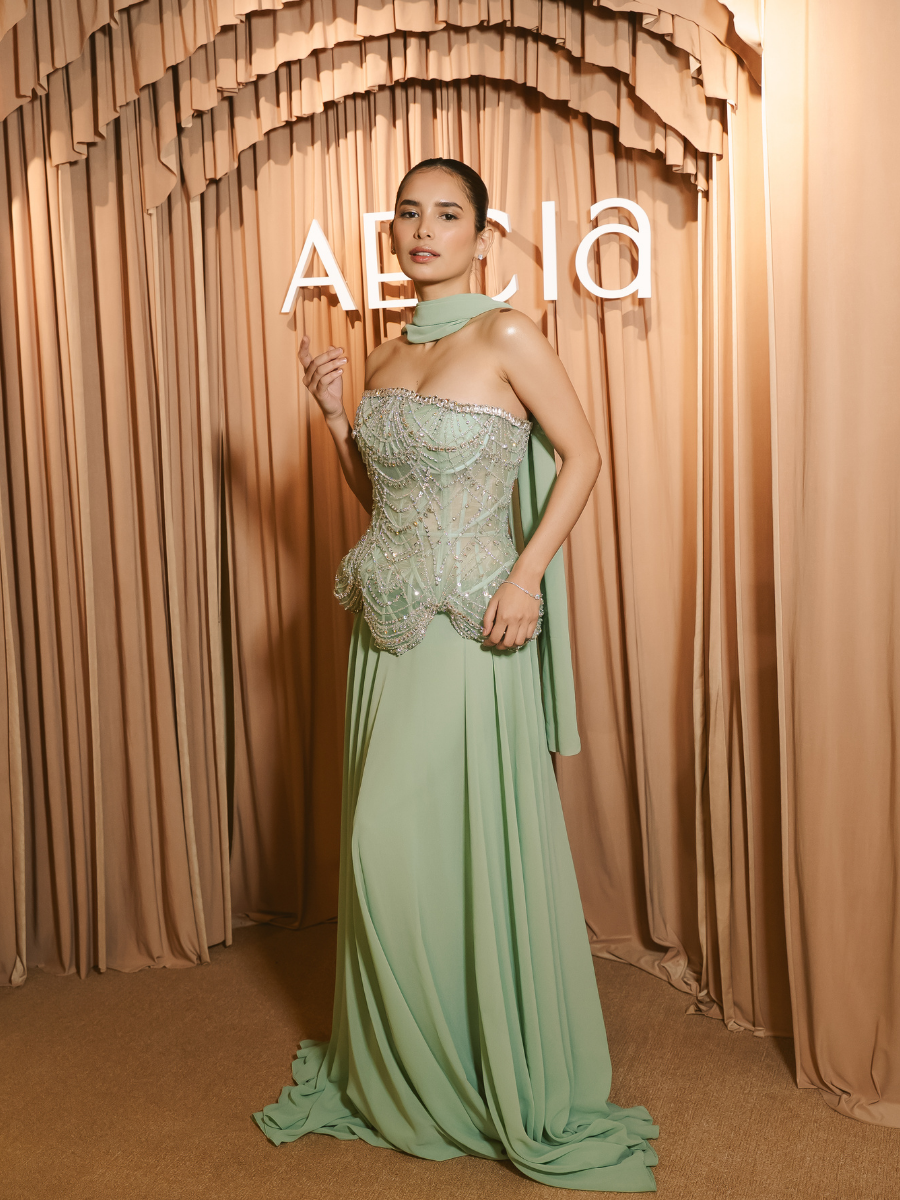 Mint Mojito Beaded Gown