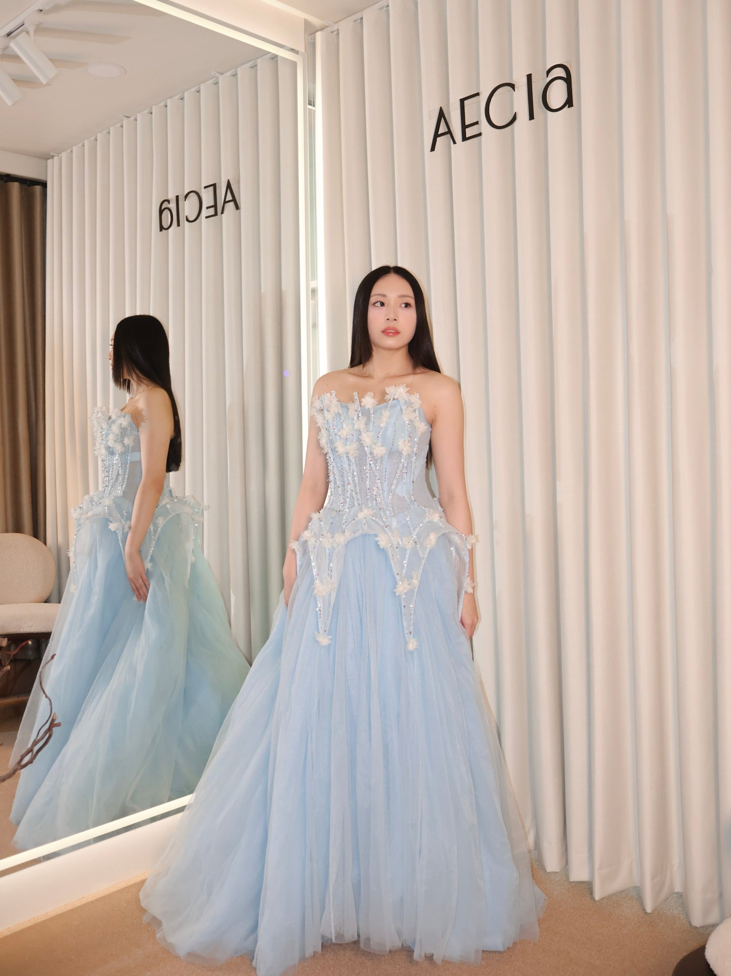 Blue Moon Beaded Tulle Ballgown