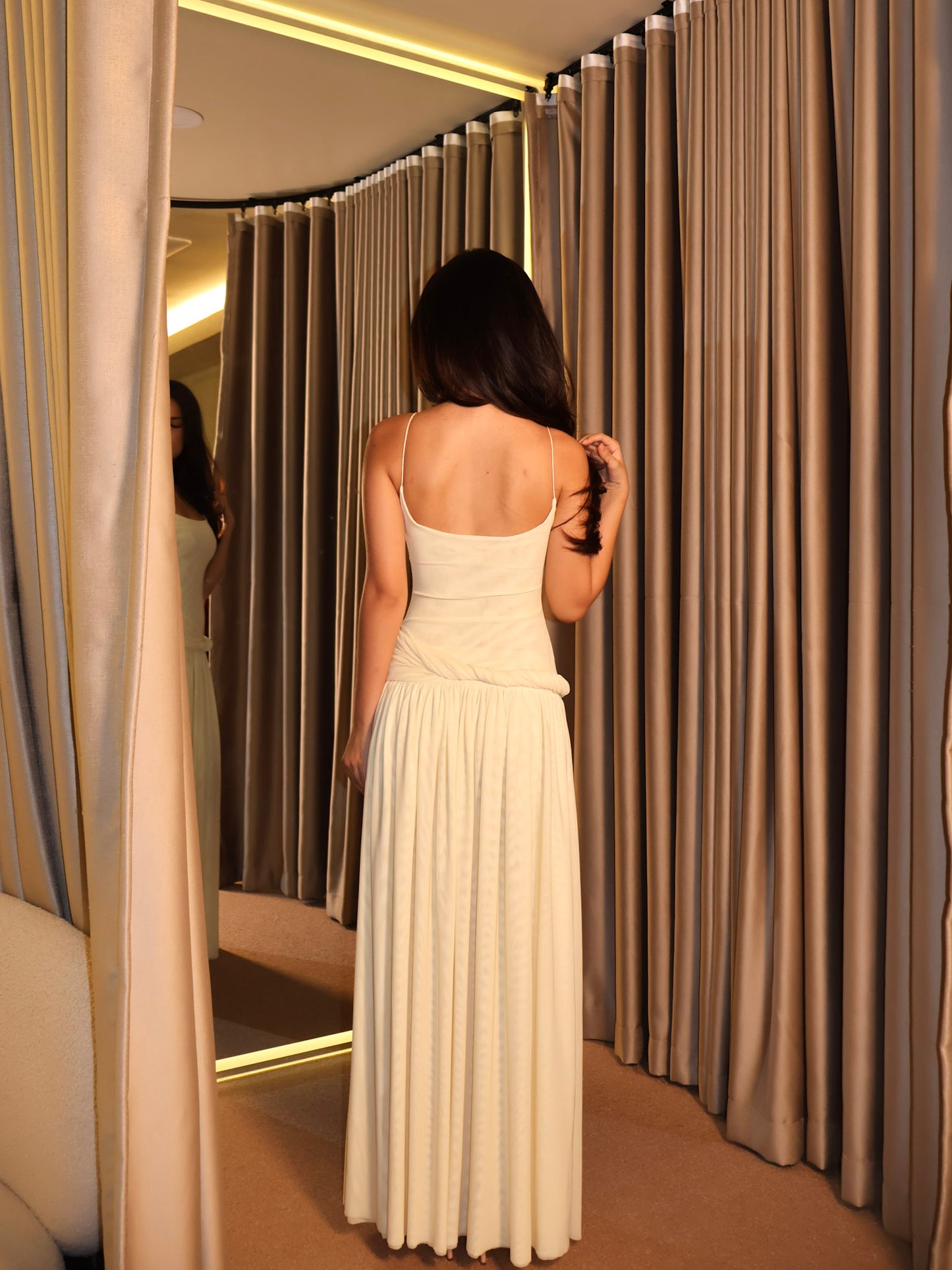 Yellow Spaghetti Strap Maxi Dress