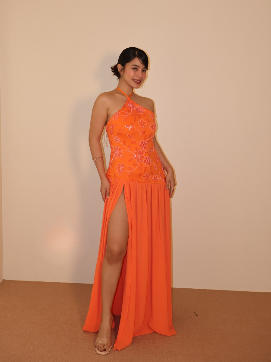 Janelle Beaded Maxi Dress - Orange