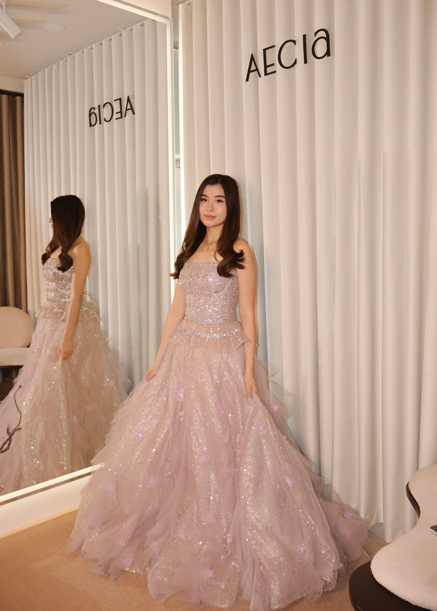 Farida Crystal Bloom Ballgown