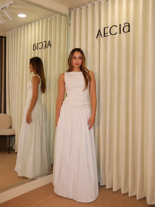 Carmel High Neck Maxi Dress - White
