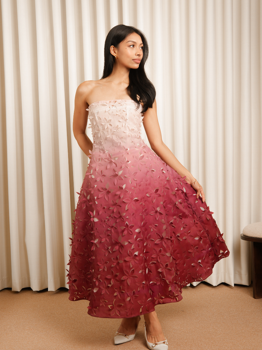 Laser Cut Ombre Dress