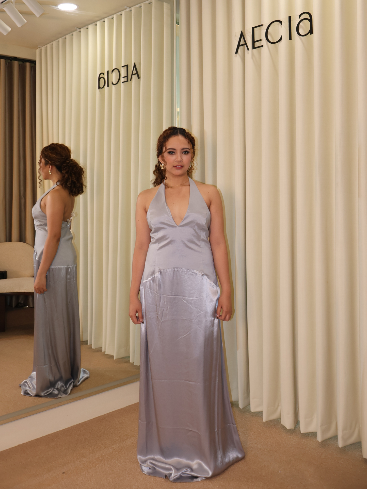 Maura Taffeta And Satin Maxi Dress - Cornflower Blue