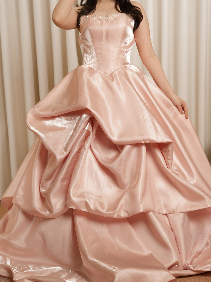 Karina Layered Metallic Ballgown