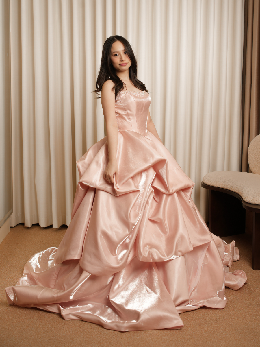 Karina Layered Metallic Ballgown