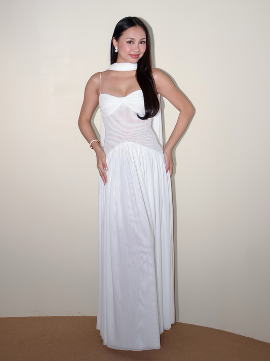 White Midi Twist Dress