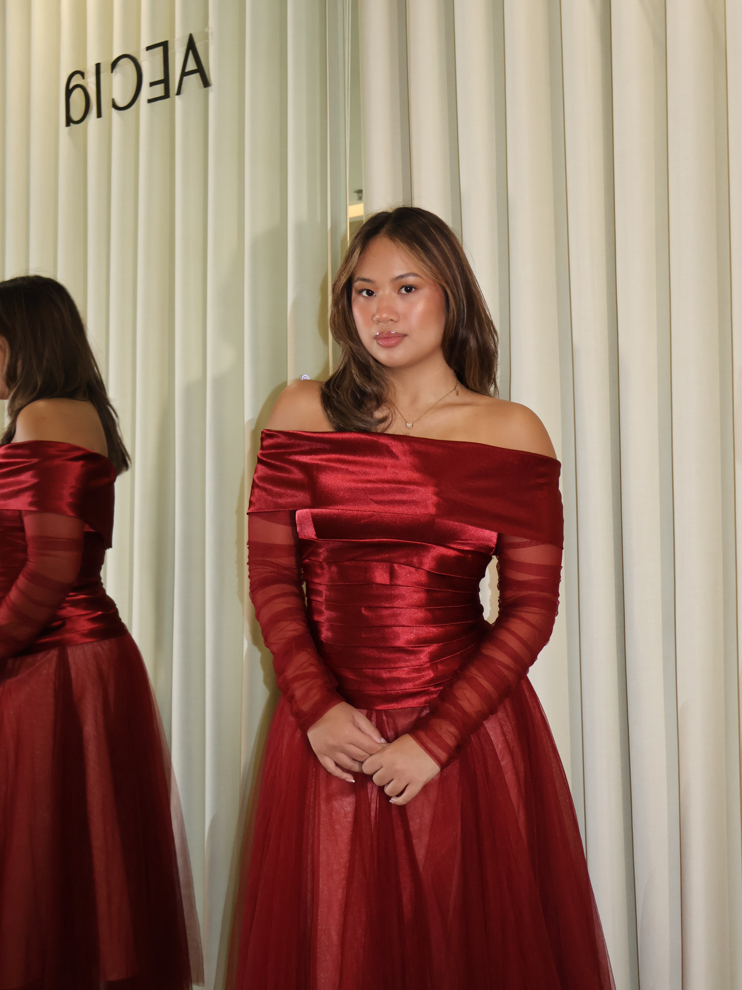 Red Tulle Chrissy Maxi Dress