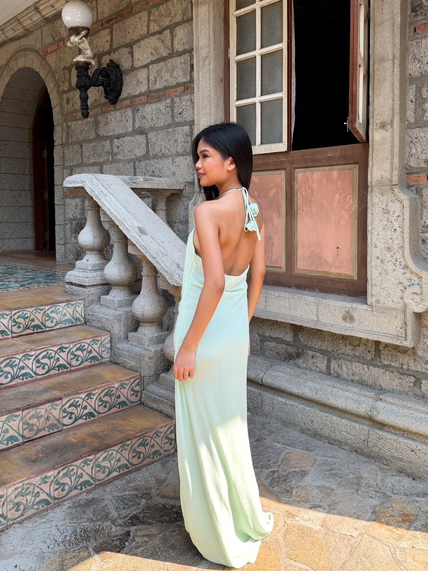 Rosalia Cowl Neck Maxi Dress - Sage