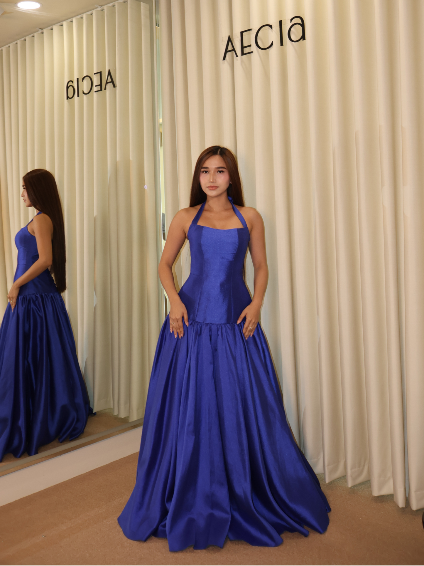 Royale Halter Drop Waist Gown