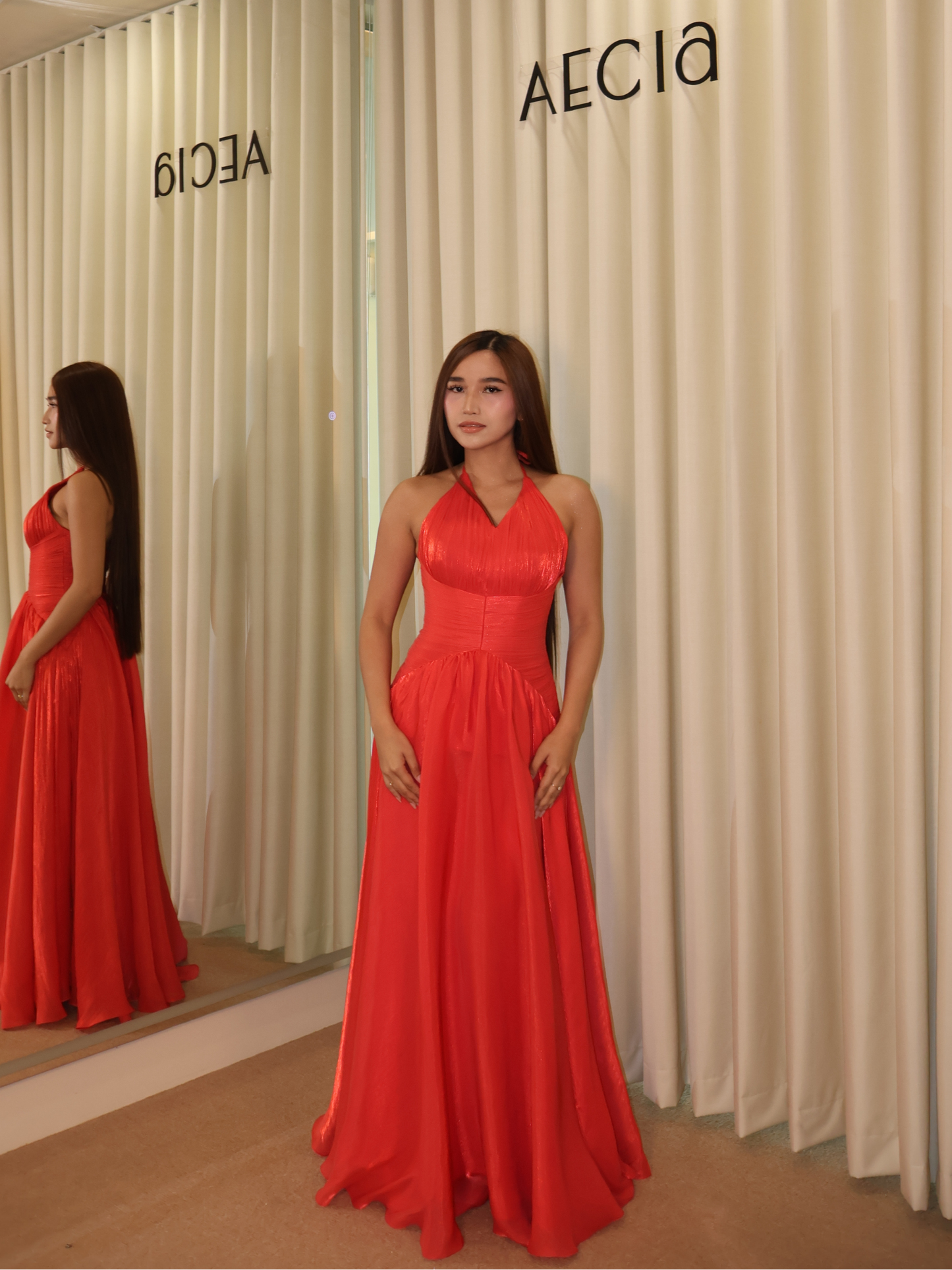 North Point Red Drape Dress