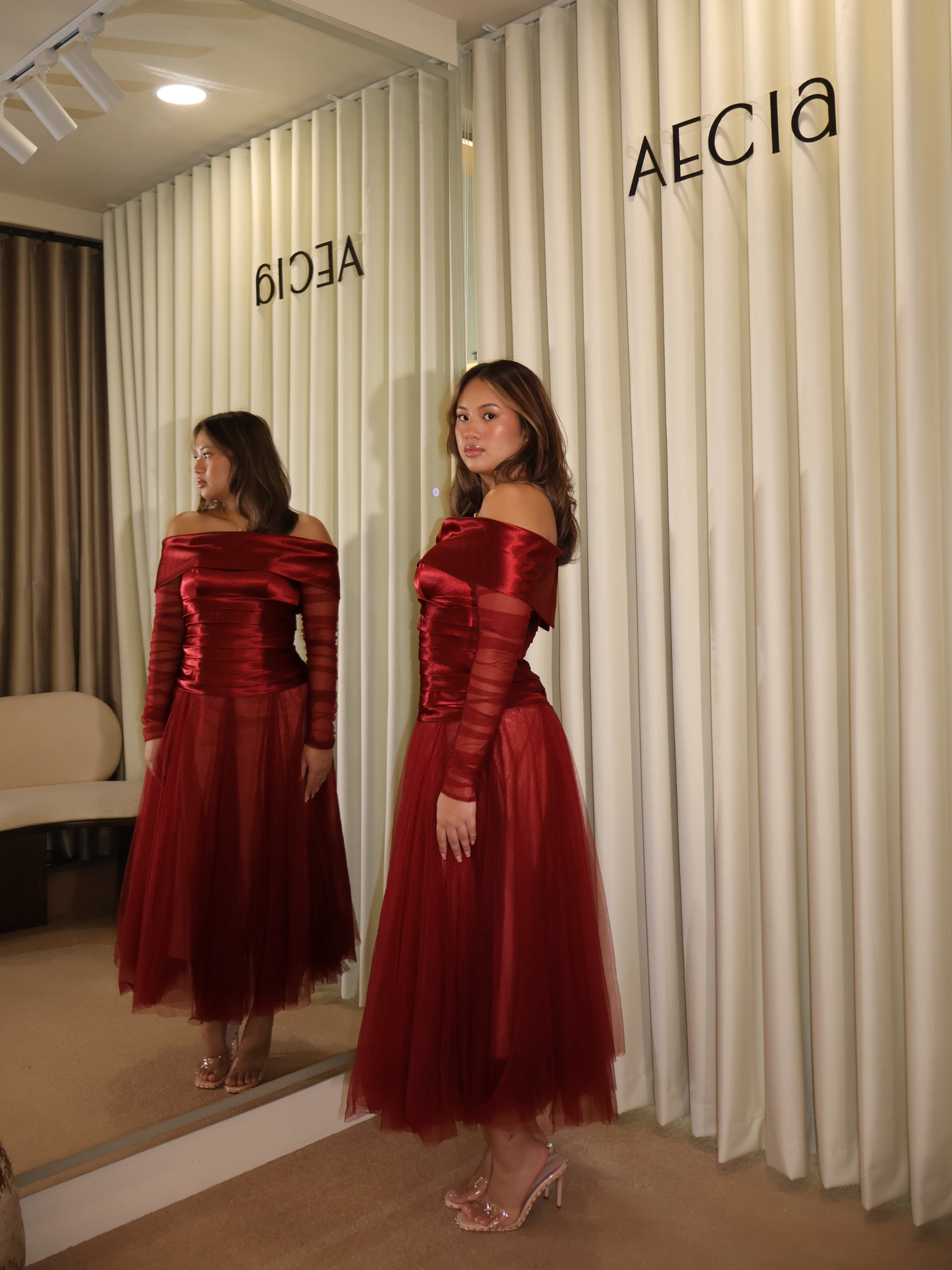 Red Tulle Chrissy Maxi Dress
