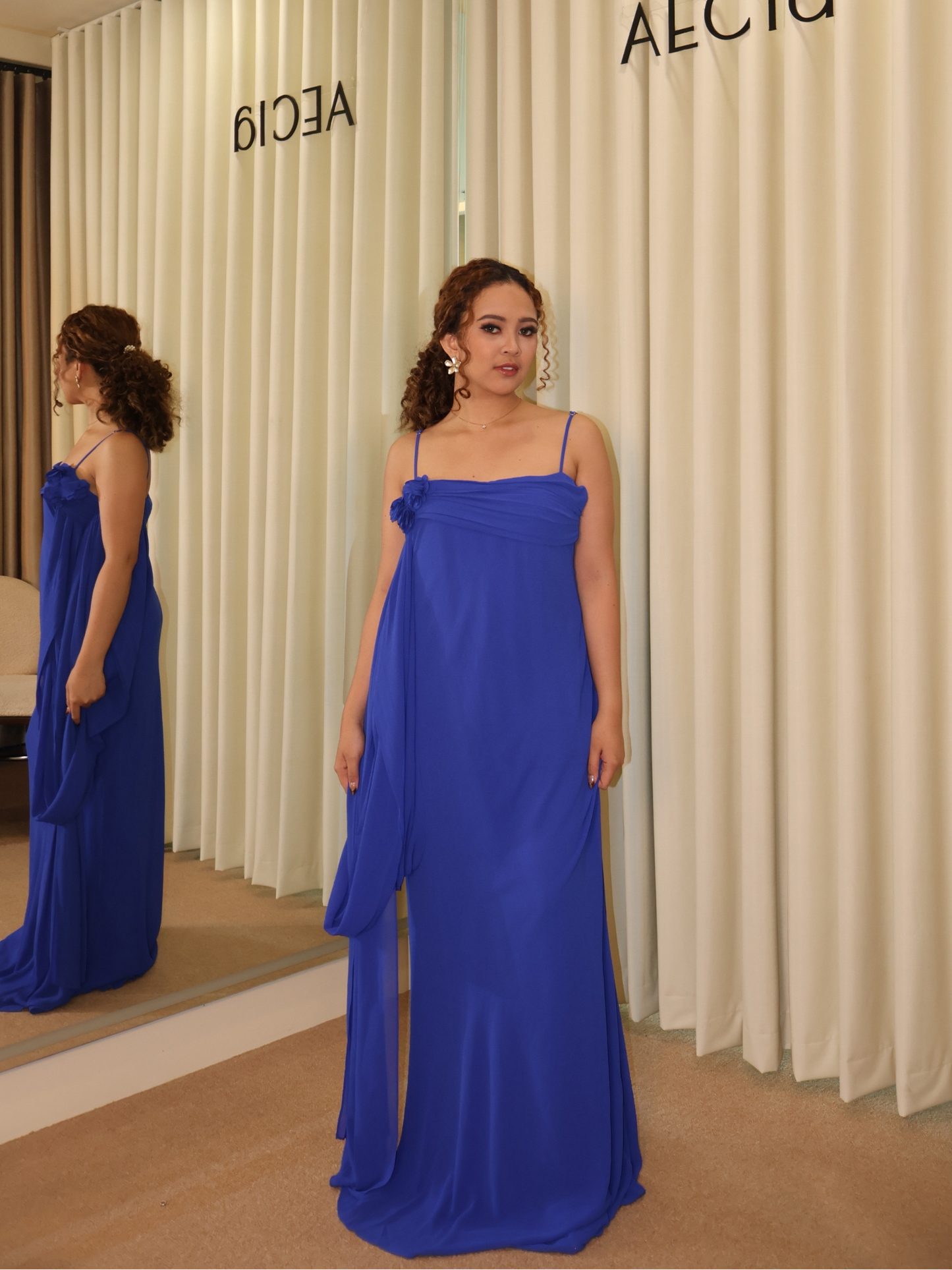Leena Chiffon Maxi Dress - Cobalt
