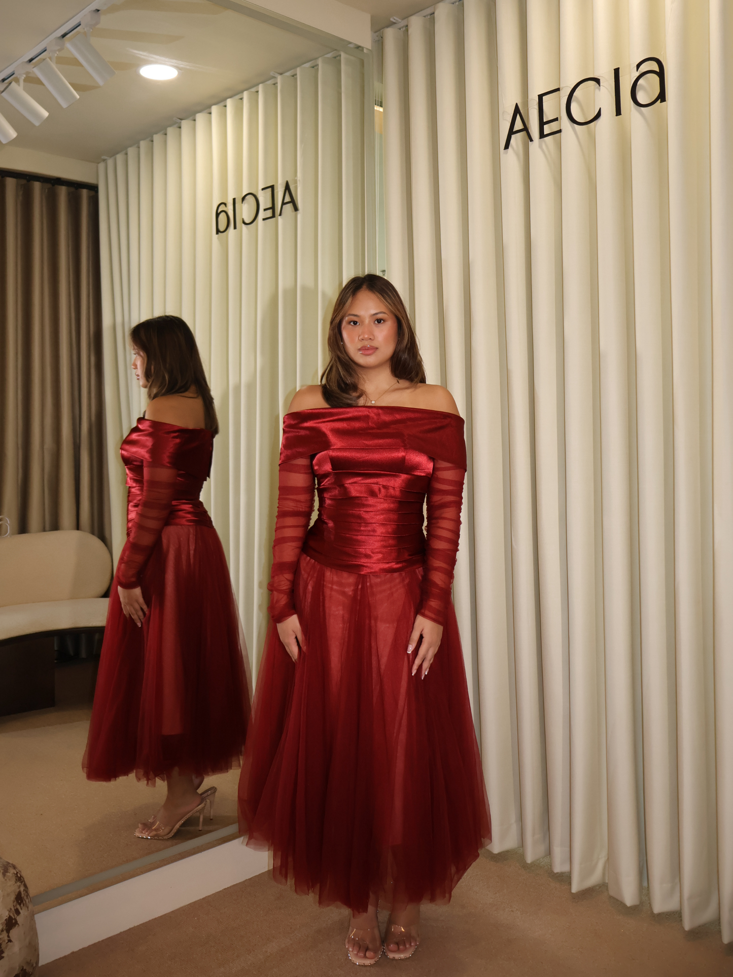 Red Tulle Chrissy Maxi Dress