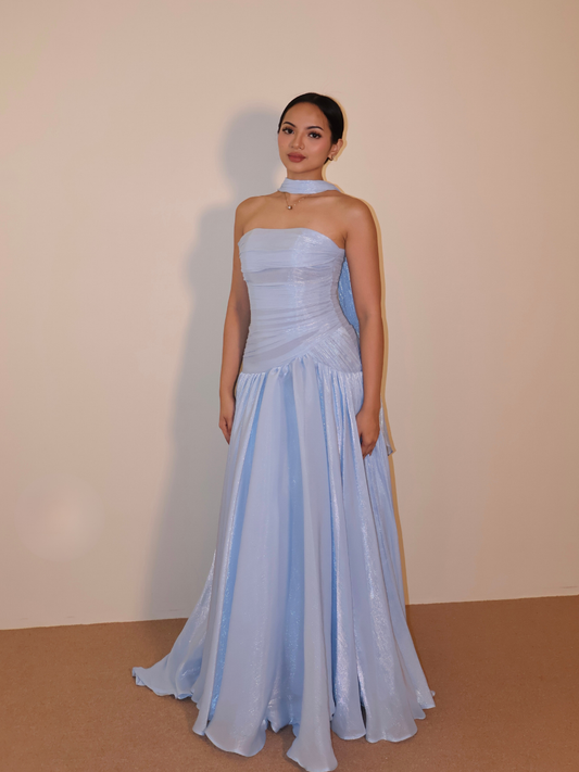Bubblegum Structured Flowy Gown